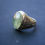 Thumbnail: Men’s Sterling Silver Ring with Prehnite – Vintage Engraved Design