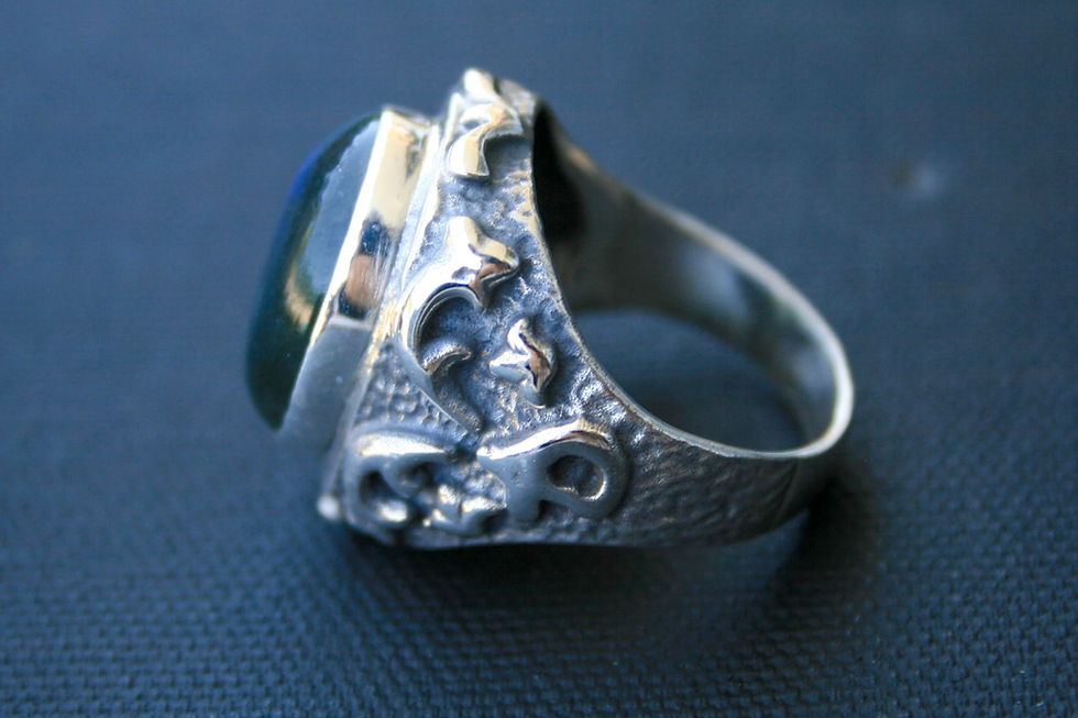 Thumbnail: 925 Sterling Silver Labradorite Ring – Vintage Style Handmade Unisex Gemstone