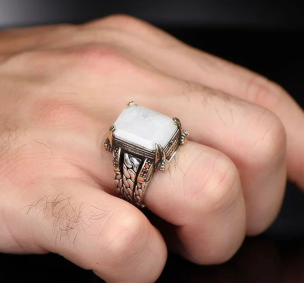 Thumbnail: Handmade Natural Paraiba Ring-Unique Gemstone Ring-Gemstone Ring-Delicate White