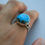 Thumbnail: Round Turquoise Sterling Silver Ring – Natural Unisex Gemstone Statement Ring