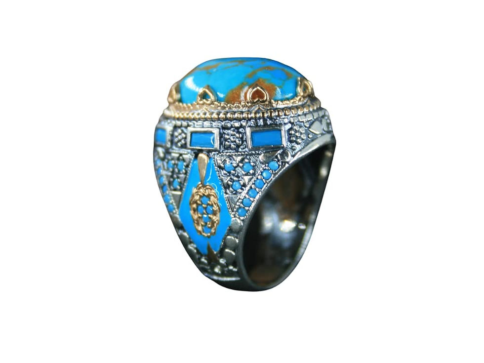 Thumbnail: Silver 925k Ring, Handmade Ring, Natural Turquoise Stone,Jewelry Gift For Mens
