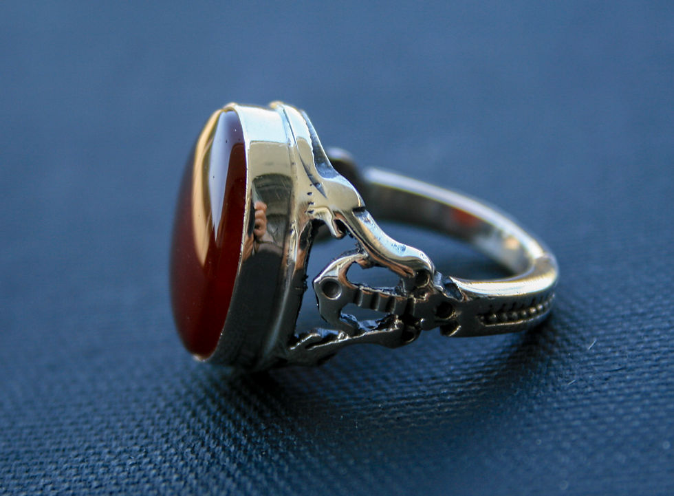 Thumbnail: Crafted by RoarSilver artisans, this Natural Carnelian Silver Ring highlights th