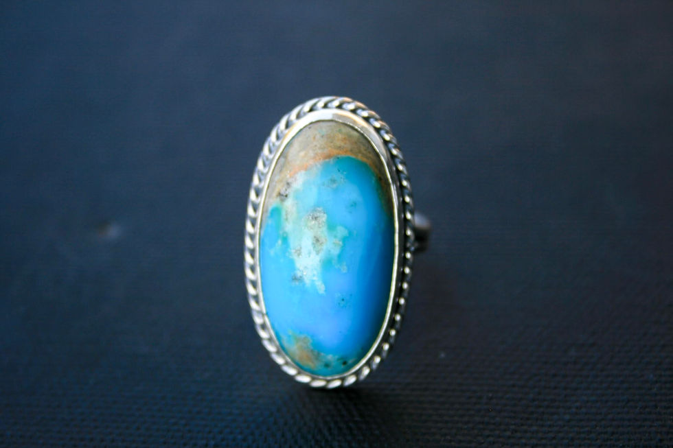 Thumbnail: Turquoise Ring – 925 Sterling Silver Handmade Vintage Style Gemstone Jewelry –