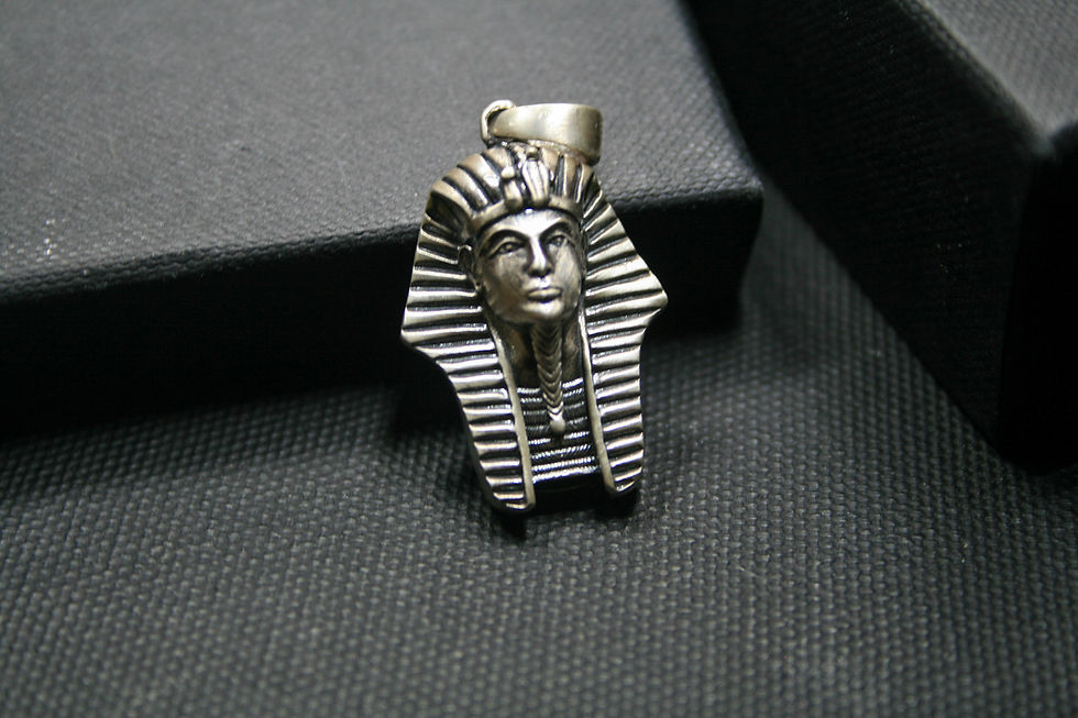 Thumbnail: Pharaoh Tutankhamun Pendant - 925 Sterling Silver Egyptian King Necklace