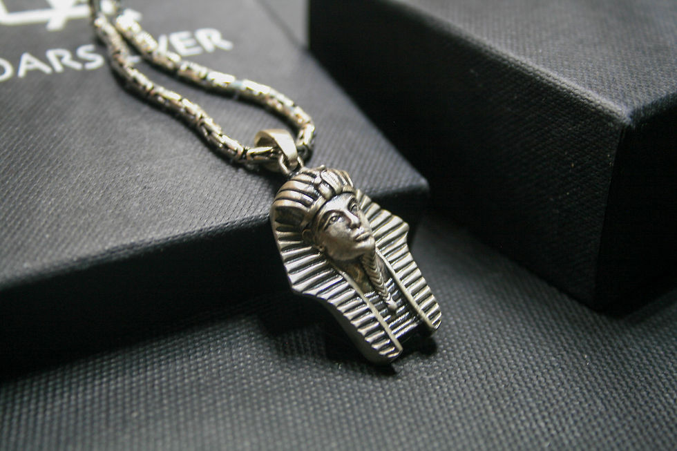 Thumbnail: Pharaoh Tutankhamun Pendant - 925 Sterling Silver Egyptian King Necklace