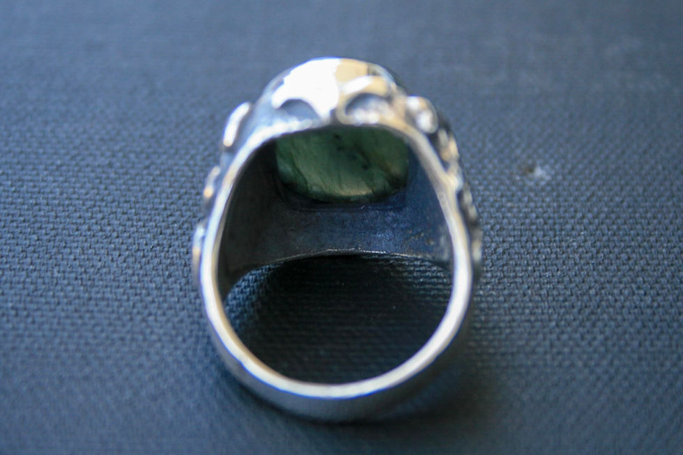 Thumbnail: 925 Sterling Silver Labradorite Ring – Vintage Style Handmade Unisex Gemstone