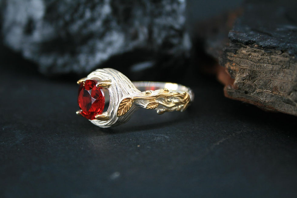 Thumbnail: Passionate Red: Red Zircon Gemstone 925 Sterling Silver Ring