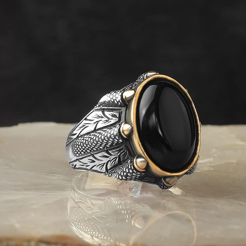 Thumbnail: 925k Silver Ring-Handmade Unisex Ring-Onyx Stone Ring-Jewelry Gift For Him and