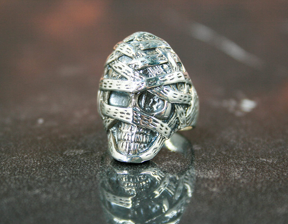 Thumbnail: Mummy Skeleton Silver Ring- Silver Jewelry-Gift for Him and Her-925k Turkish
