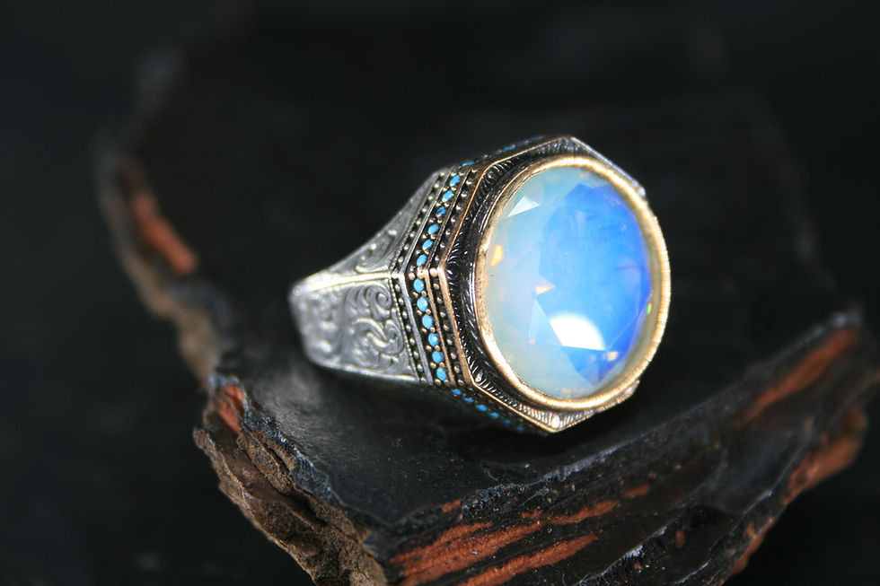 Thumbnail: Silver Ring with Lustrous Pearl and Zircon Stone Accents