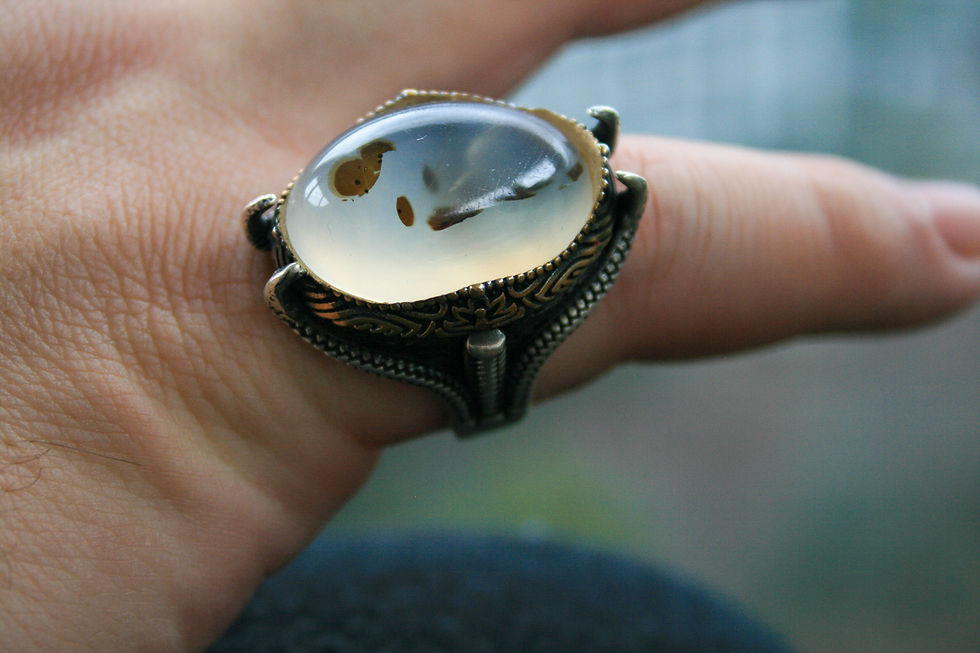 Thumbnail: Earthy Chic: Sterling Silver Ring with Agate Gemstone