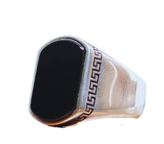 Thumbnail: 925k Silver Ring-Handmade Unisex Ring-Onyx Stone Ring-Signet Ring Mens-Jewelry