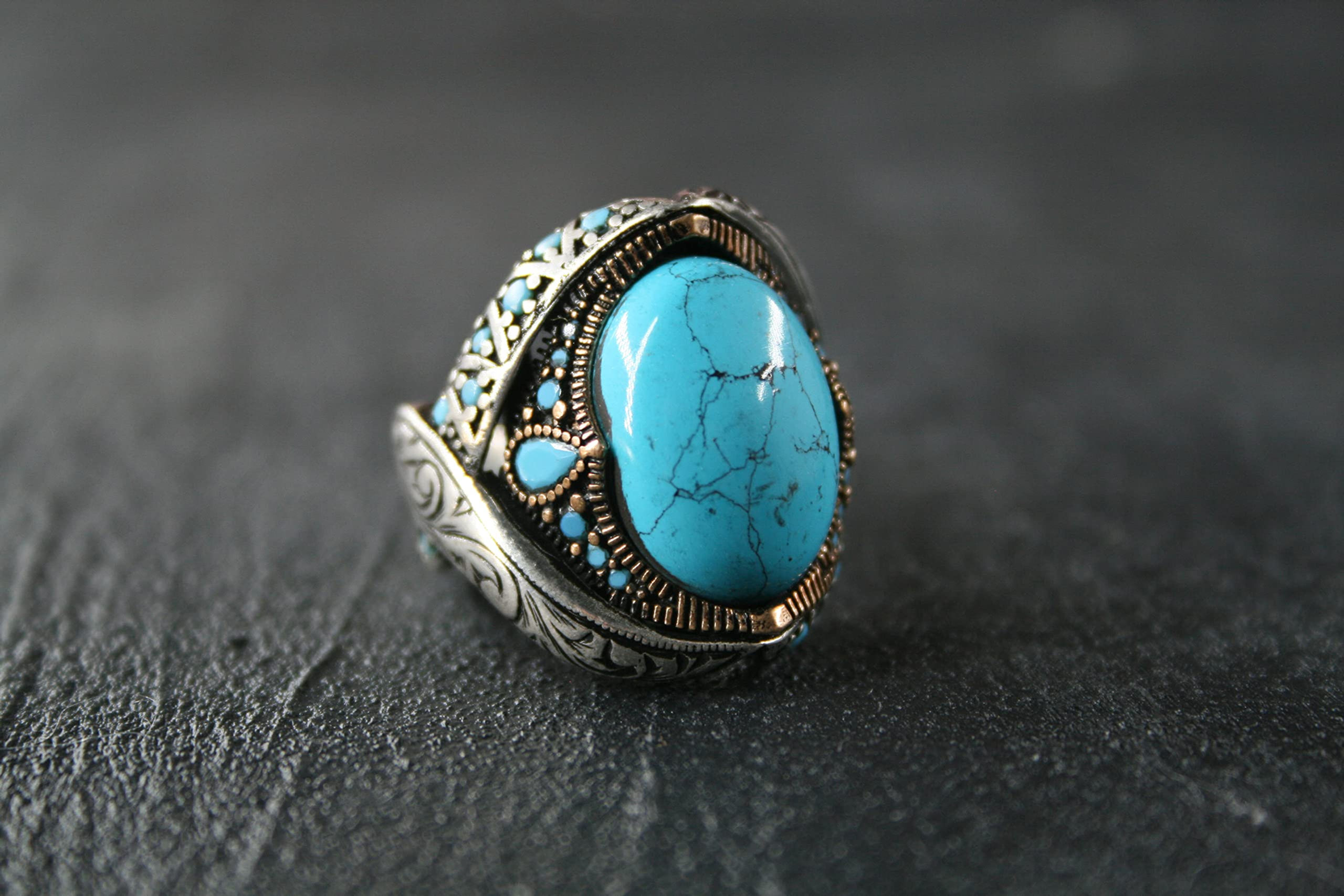 Silver 925k Ring, Handmade Ring, Natural Turquoise Stone,Jewelry Gift For Mens