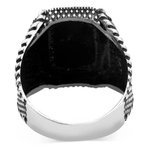 Thumbnail: 925k Silver Ring-Handmade Unisex Ring-Onyx Stone Ring-Signet Ring Mens-Jewelry