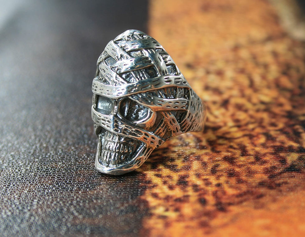 Thumbnail: Mummy Skeleton Silver Ring- Silver Jewelry-Gift for Him and Her-925k Turkish