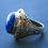 Thumbnail: 925 Sterling Silver Lapis Lazuli Ring – Handmade Vintage Style Statement Ring