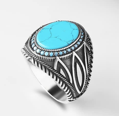 Silver 925k Ring, Handmade Ring, Natural Turquoise Stone,Jewelry Gift For Mens