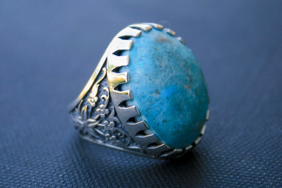 Thumbnail: Turquoise Ring – 925 Sterling Silver Handmade Vintage Style Gemstone Jewelry –