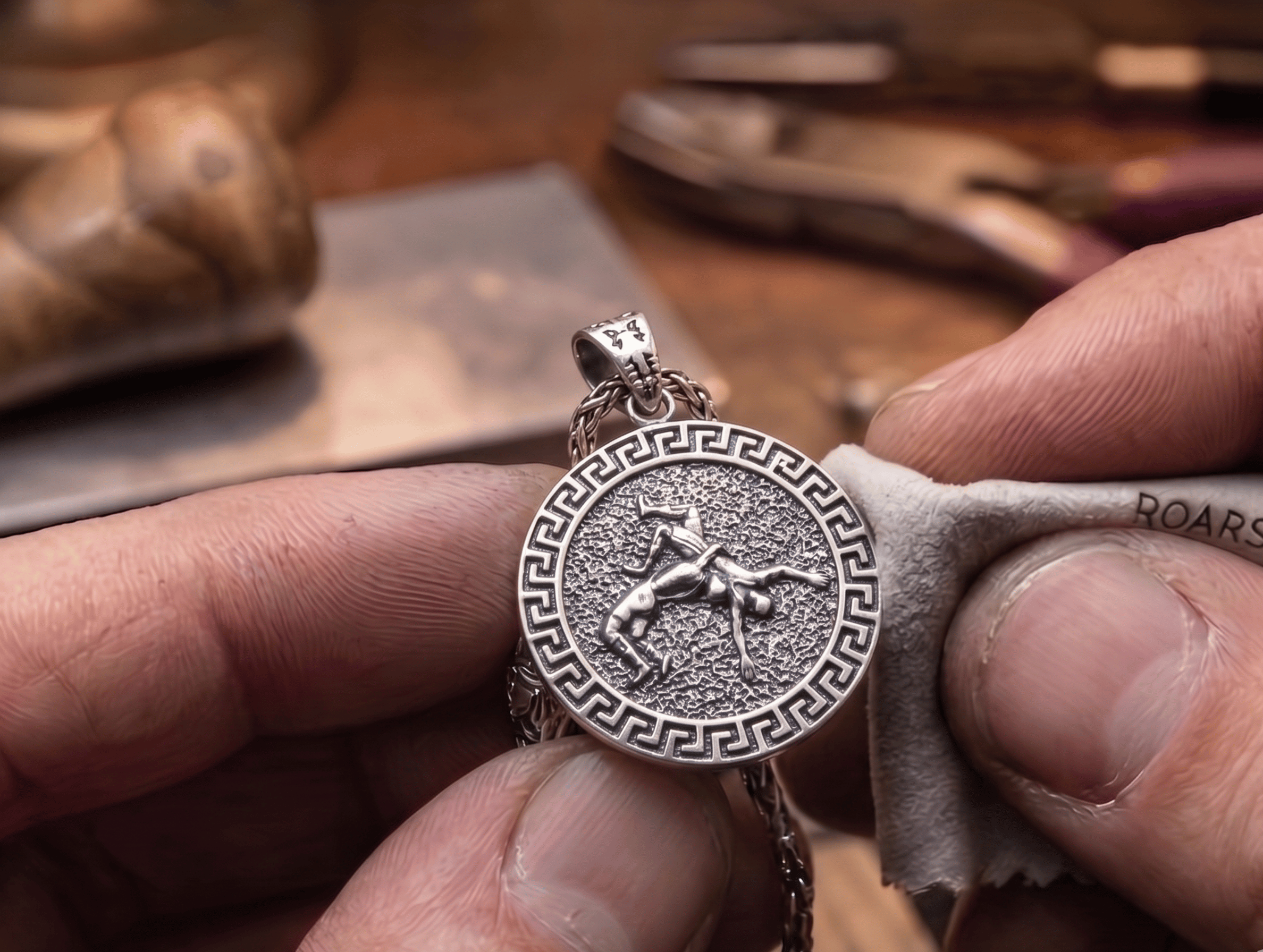 Handcrafted Sterling Silver Athlete Pendant | Roarsilver