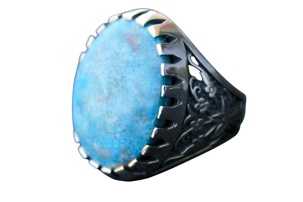 Thumbnail: Turquoise Ring – 925 Sterling Silver Handmade Vintage Style Gemstone Jewelry –