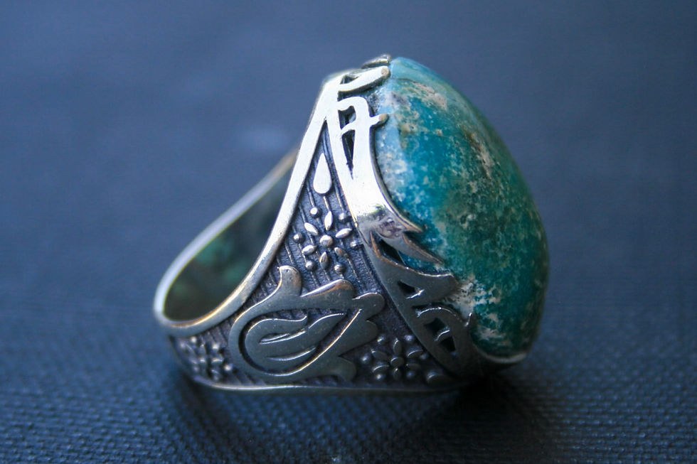 Thumbnail: Turquoise Ring – 925 Sterling Silver Handmade Vintage Style Gemstone Jewelry –