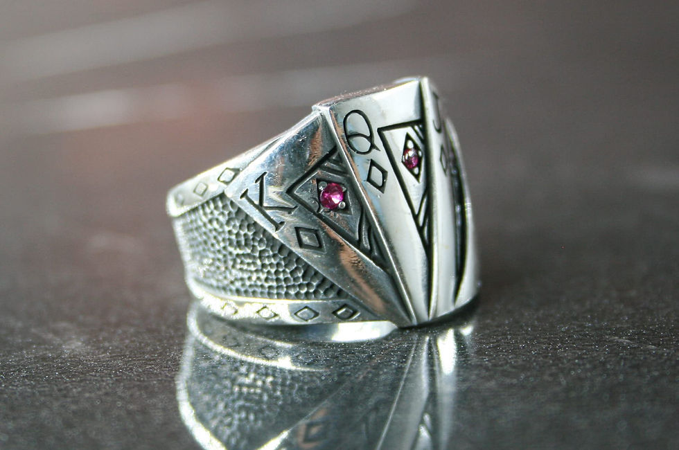 Thumbnail: Playing Card Silver Ring- Silver Jewelry-Gift for Him and Her-925k Turkish