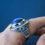 Thumbnail: 925 Sterling Silver Lapis Lazuli Ring – Handmade Vintage Style Statement Ring