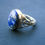 Thumbnail: Men’s Sterling Silver Ring with Lapis Lazuli – Handcrafted Artistic Band Design