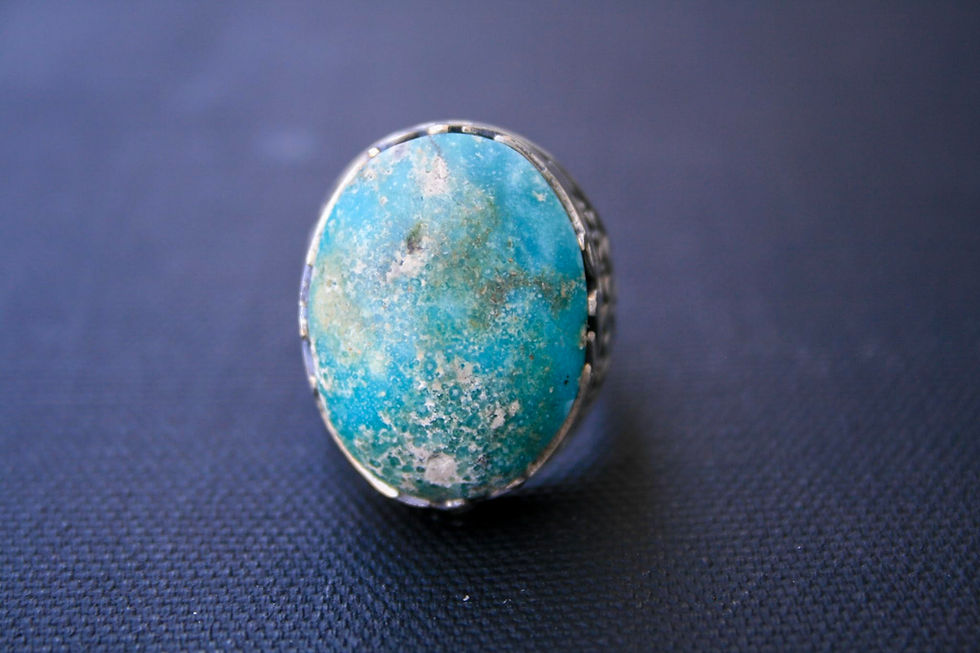 Thumbnail: Turquoise Ring – 925 Sterling Silver Handmade Vintage Style Gemstone Jewelry –