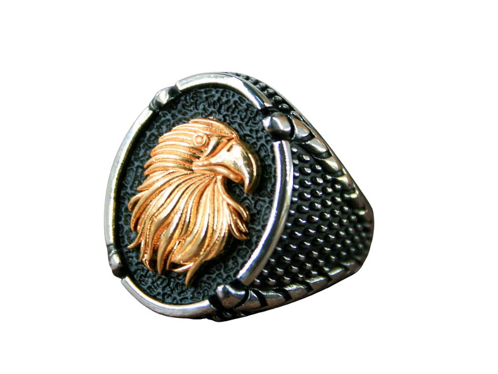 Thumbnail: Eagle Model Ring-925k Unisex Silver Jewelry-Vintage Gemstone Ring-Gift for Him