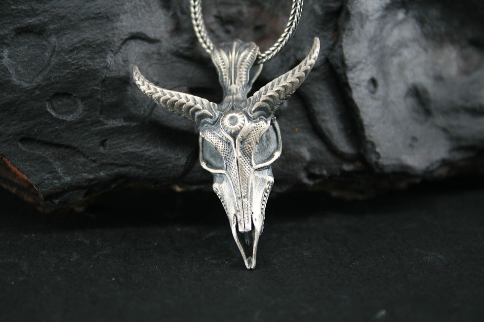 Thumbnail: 925 Silver Necklace with Stylish Pendant: A Symbol of Baphomet