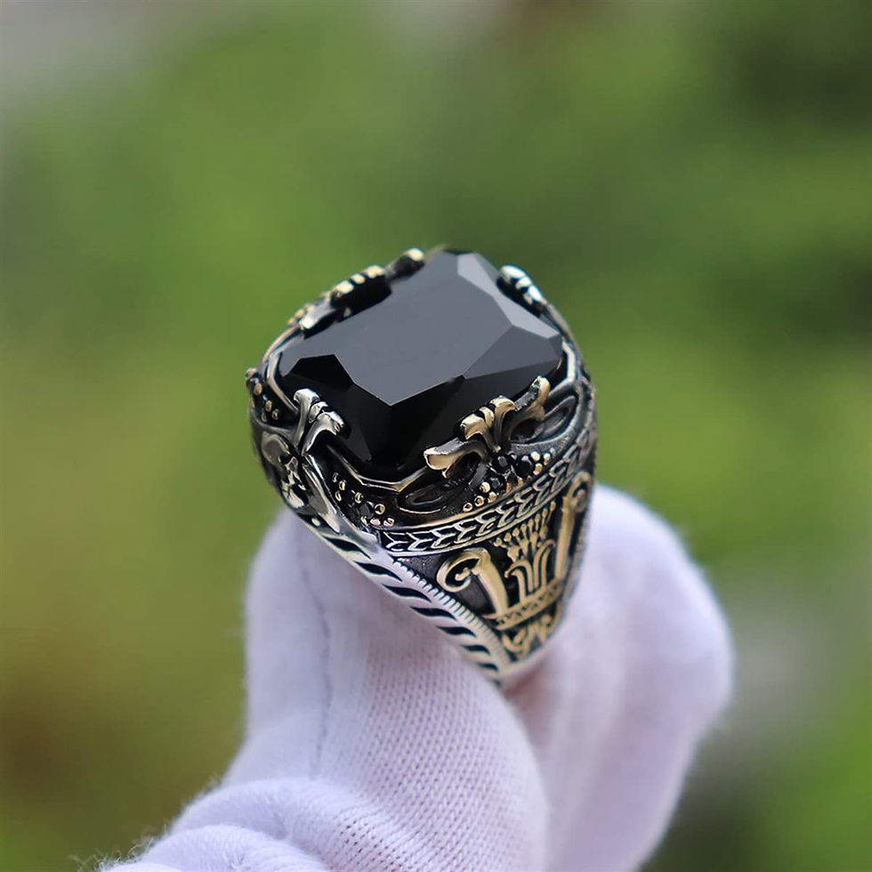 Thumbnail: Zircon Ring-925k Unisex Silver Jewelry-Vintage Gemstone Ring-Gift for Him and