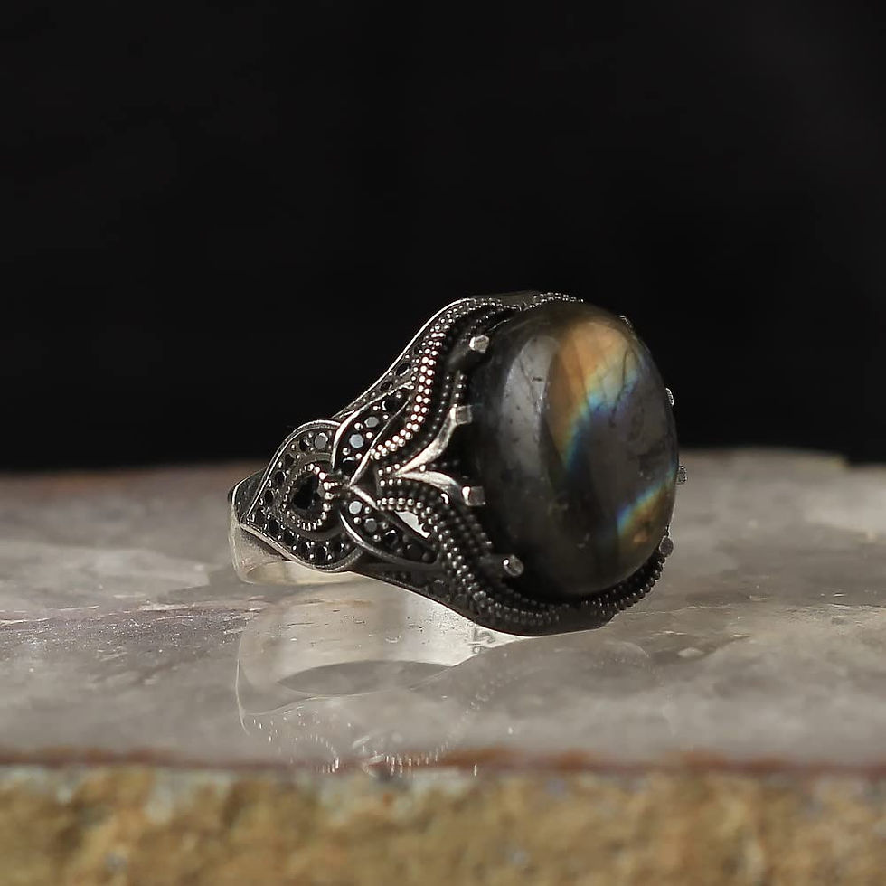 Thumbnail: Handmade Silver 925k Ring,Handmade Natural Stone Ring,Natural Labradorite