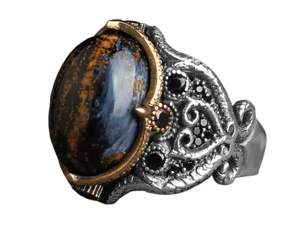 Thumbnail: 925k Silver Mens Ring-Handmade Mens Ring-Pietersite Stone Ring- Mens-Jewelry