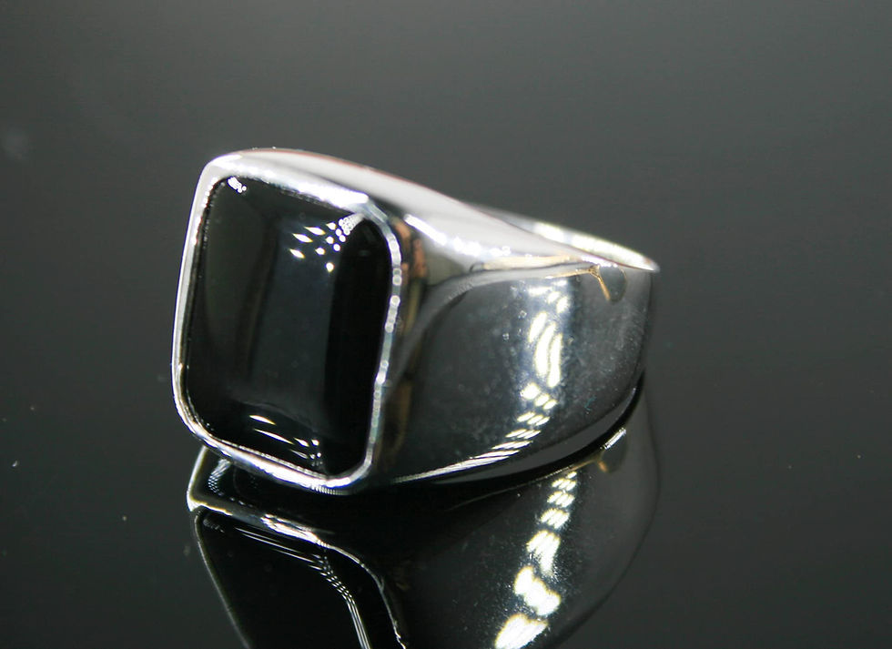 Thumbnail: 925k Silver Mens Ring-Handmade Mens Ring-Onyx Stone Ring-Signet Ring