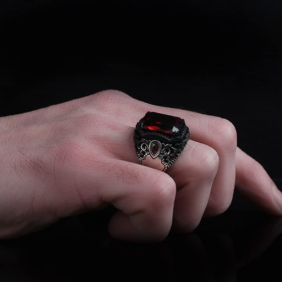 Thumbnail: Zircon Ring-925k Unisex Silver Jewelry-Vintage Gemstone Ring-Gift for Him and