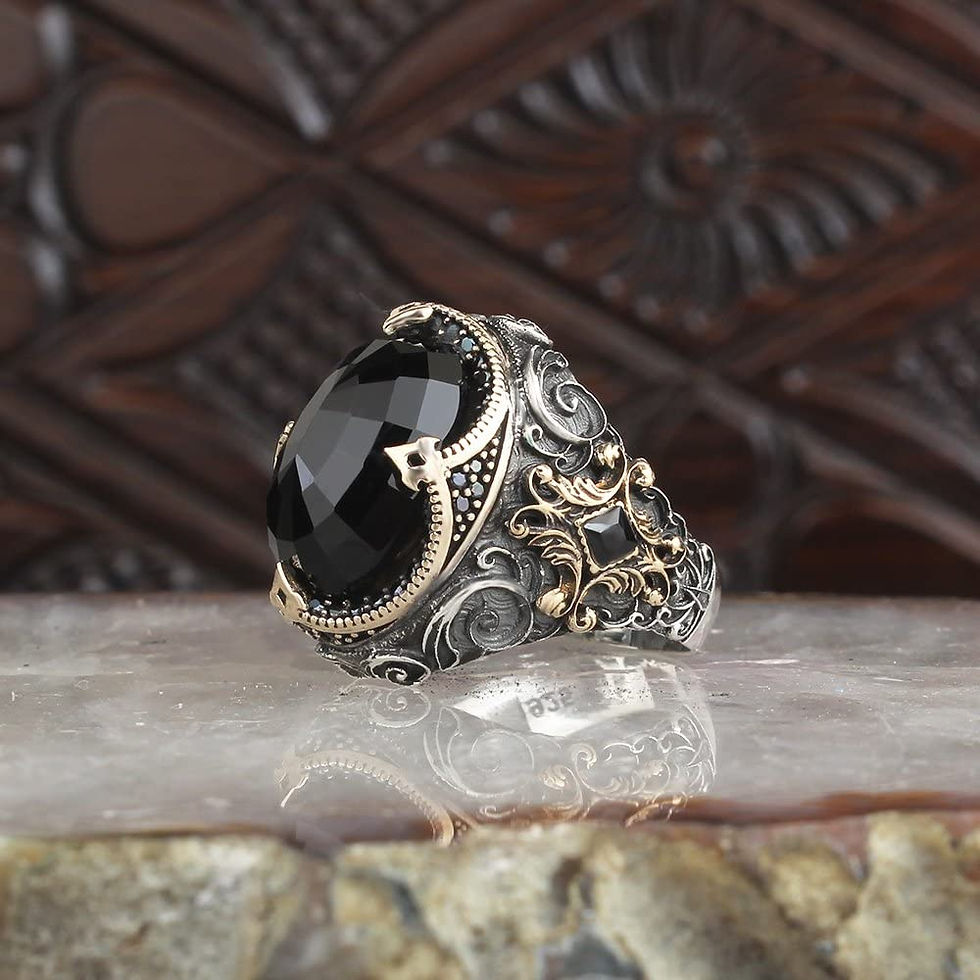 Thumbnail: Zircon Ring-925k Unisex Silver Jewelry-Vintage Gemstone Ring-Gift for Him and