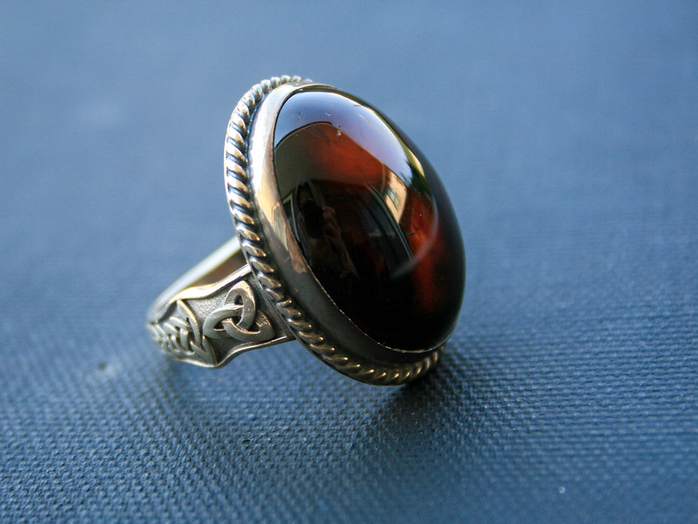 Thumbnail: Red Agate Oval Gemstone Sterling Silver Ring for Men & Women