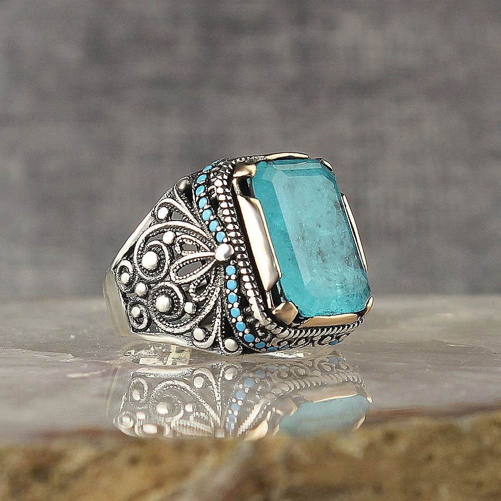 Thumbnail: Handmade Natural Paraiba Ring-Unique Gemstone Ring-Gemstone Ring-Delicate