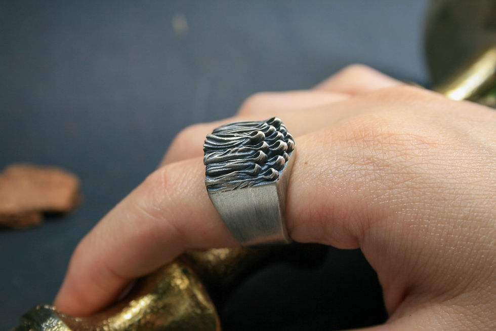 Thumbnail: Sterling Silver Ghostly Figure Ring: Mysterious Style and Uniqueness