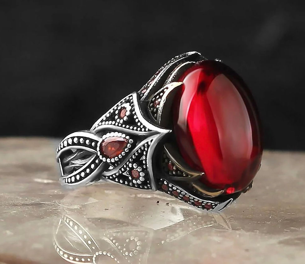 Thumbnail: Zircon Ring-925k Unisex Silver Jewelry-Vintage Gemstone Ring-Gift for Him and
