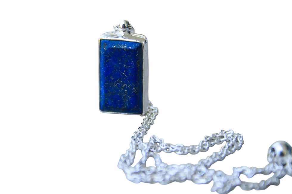 Thumbnail: Minimalist Lapis Lazuli Necklace – Handmade Sterling Silver Gift for Her or Him