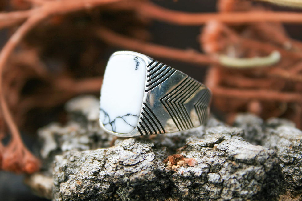Thumbnail: Silver 925k Ring, Handmade Ring, Natural White Turquoise Stone,Jewelry Gift For