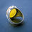 Thumbnail: Yellow Agate Silver Ring – Handcrafted Honey Agate in Vintage Engraved Design
