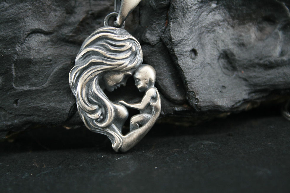 Thumbnail: Elegant Beauty: Mothers Love Necklace,925 Sterling Silver Necklace for Timeless