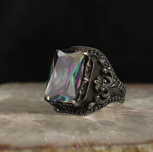 Mystic Topaz Silver Ring