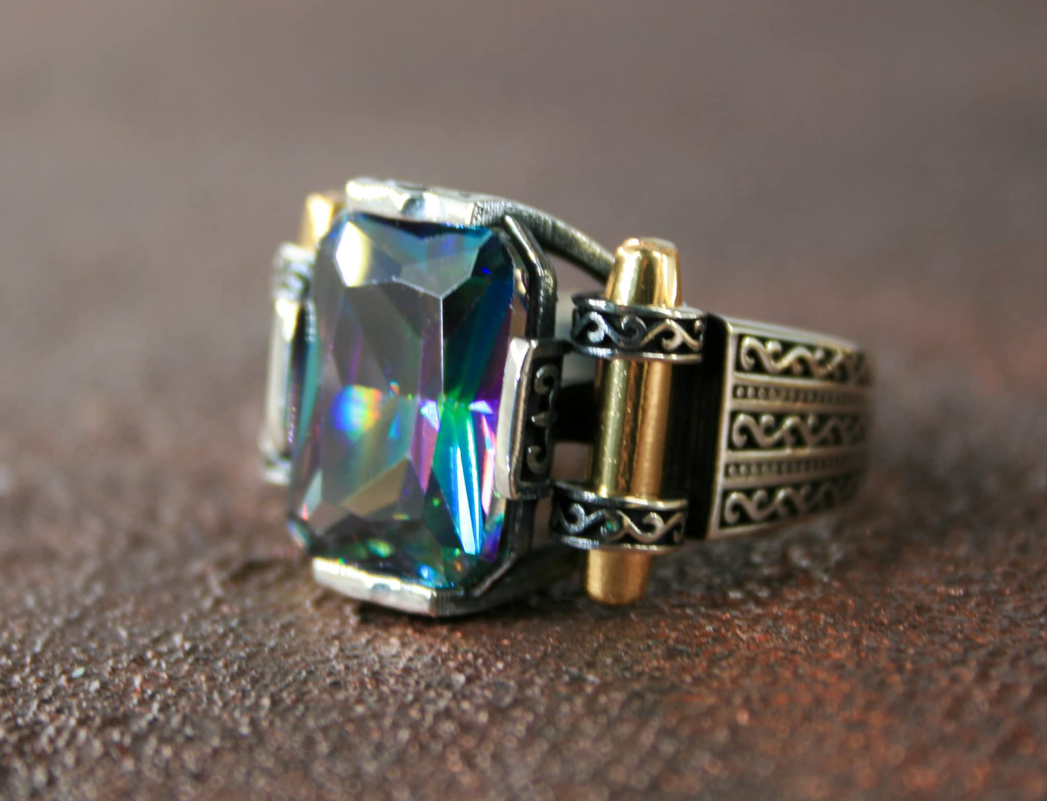 Mystic Topaz Silver Ring