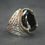 Thumbnail: Vintage Style Black Zircon Ring – 925 Sterling Silver Handmade Men’s Statement