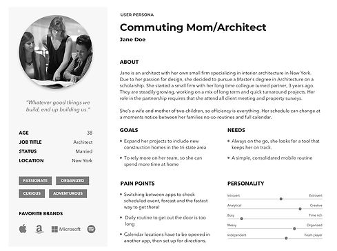 UX/UI Day Planner App - User Persona