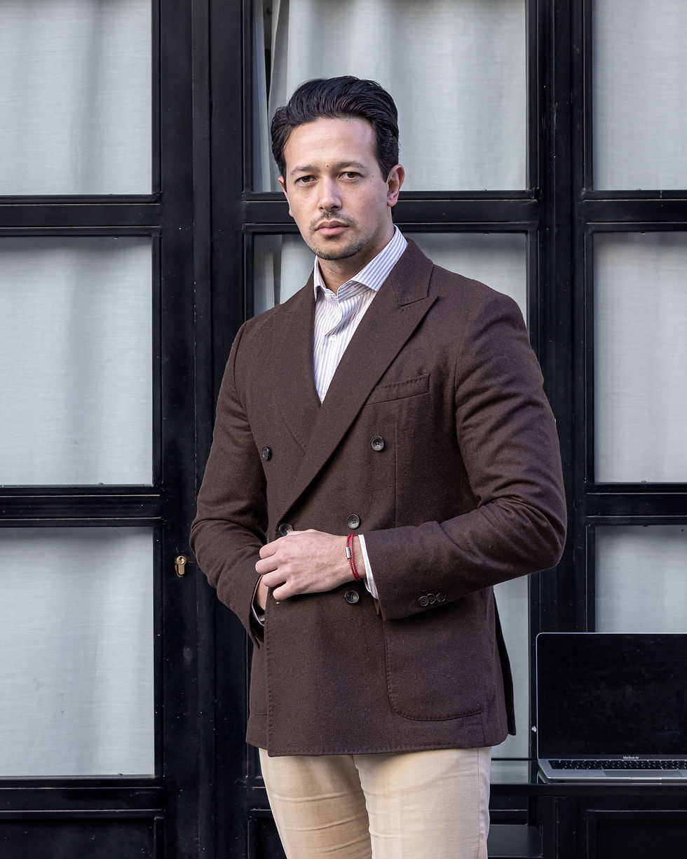Miniature : Red Elba double bracelet rouge homme porté  Atelier Botini
